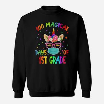 100 Magical Days Of 1St Grade School Unicorn Sweatshirt | Crazezy