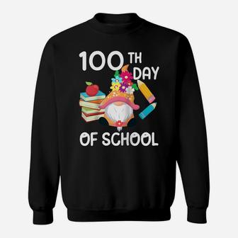 100Th Day Of School For Girls Funny Gnome School Supplies Raglan Baseball Tee Sweatshirt | Crazezy CA