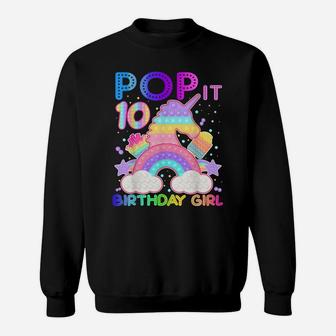 10Th Birthday Gifts Pop It Unicorn Fidget Toy 10 Year Old Sweatshirt | Crazezy