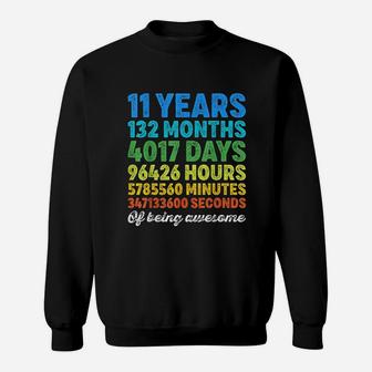 11 Years Old 11Th Birthday Vintage Retro Countdown Sweatshirt | Crazezy CA