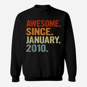 11 Years Old Retro Birthday Gift Awesome Since January 2010 Sweatshirt | Crazezy