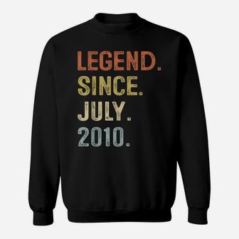 11Th Birthday Gift 11 Years Old Legend Since July 2010 Boys Sweatshirt | Crazezy DE