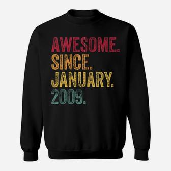 11Th Birthday Gift Awesome Since January 2009 11 Years Old Zip Hoodie Sweatshirt | Crazezy CA