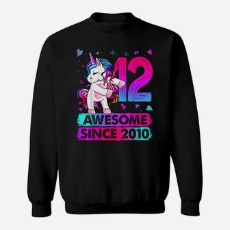 12 Year Old Unicorn Dabbing 12Th Birthday Girl Unicorn Party Sweatshirt | Crazezy