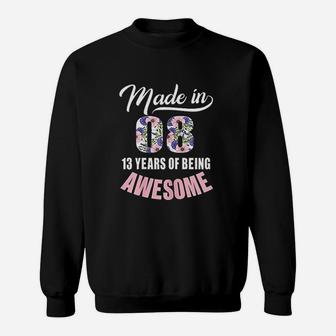13Th Birthday Gift Girl Born In 2008 13 Years Old Sweatshirt | Crazezy AU