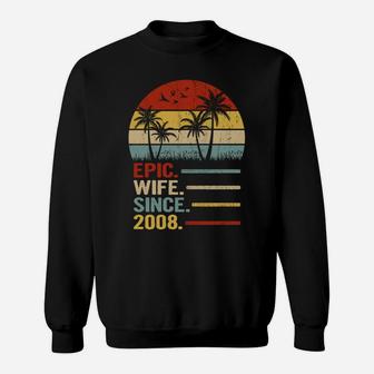 13Th Wedding Anniversary For Her Retro Epic Wife Since 2008 Sweatshirt | Crazezy