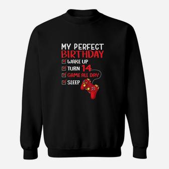 14Th Perfect Birthday Gamer Gaming Sweatshirt | Crazezy