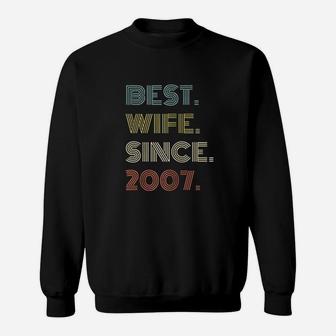 14Th Wedding Anniversary Gift Best Wife Since 2007 Sweatshirt | Crazezy