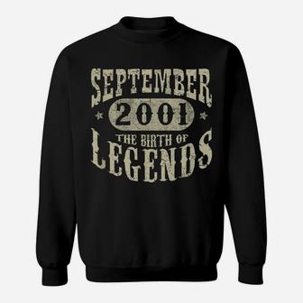 18 Years 18Th Birthday September 2001 Birth Of Legend Tshirt Sweatshirt | Crazezy CA