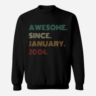 18 Years Old Awesome Since January 2004 18Th Birthday Sweatshirt | Crazezy DE