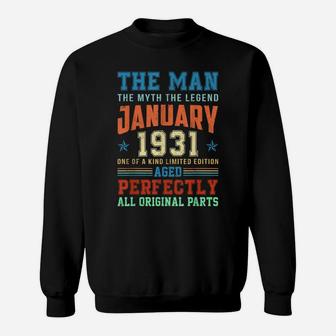 1931 Years Old Vintage January 1931 90Th Birthday Gift Sweatshirt | Crazezy UK