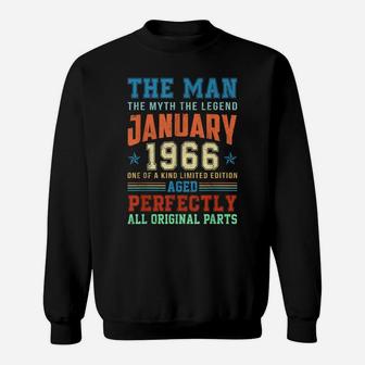 1966 Years Old Vintage January 1966 55Th Birthday Gift Sweatshirt | Crazezy DE