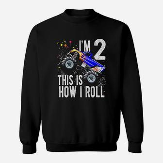 2 Year Old 2Nd Birthday Boy Monster Truck Car Sweatshirt | Crazezy UK
