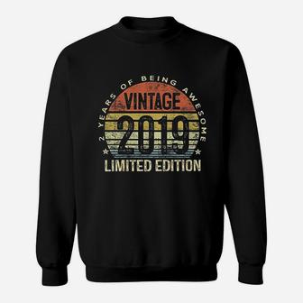 2 Year Old Vintage 2019 2Nd Birthday Sweatshirt | Crazezy UK