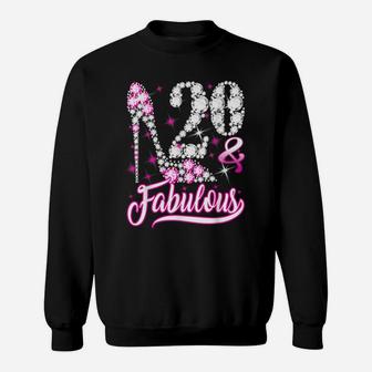 20 & Fabulous 20Th Birthday Gifts Funny Pink Diamond Shoes Sweatshirt | Crazezy