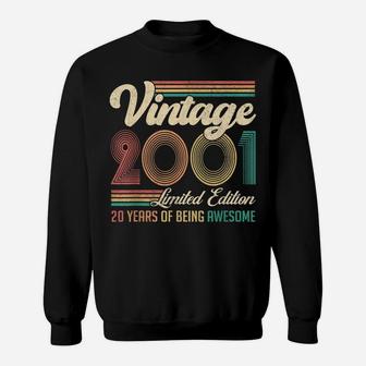 20 Years Old 20Th Birthday Gift Born In 2001 Gifts Men Women Sweatshirt | Crazezy AU