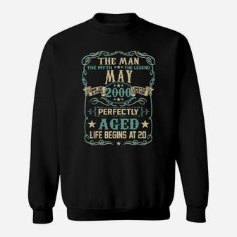 20Th Birthday Gift The Man Myth Legend Born In May 2000 Sweatshirt | Crazezy