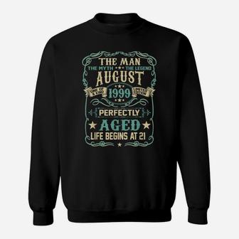 21St Birthday Gift The Man Myth Legend Born In August 1999 Sweatshirt | Crazezy CA