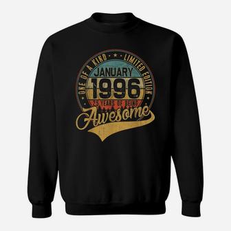25Th Birthday Gift Retro January 1996 25 Yrs Old 25Th Bday Sweatshirt | Crazezy UK