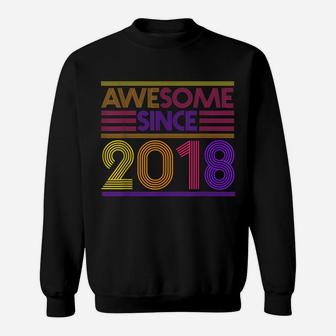 2Nd Birthday Gifts Boys Girls - Awesome Since 2018 Sweatshirt | Crazezy DE