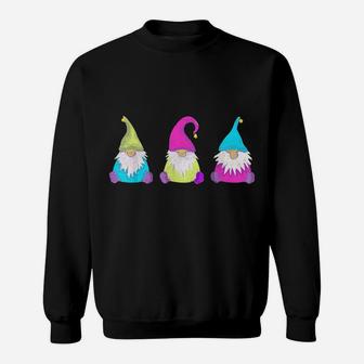 3 Cute Spring Gnomes Tomte Nisse Pretty Spring Colors Sweatshirt | Crazezy AU