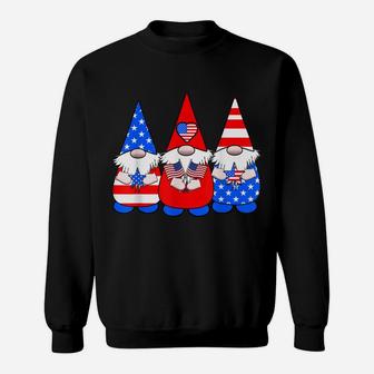 3 Patriotic Gnomes American Flag Red White Blue Usa Sweatshirt | Crazezy