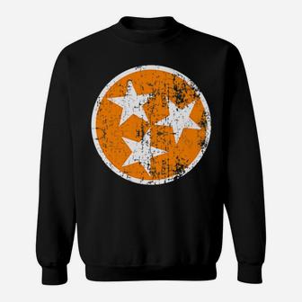 3 Star Tn State Flag Gifts Orange And White Tennessee Flag Sweatshirt | Crazezy