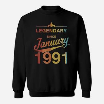30 Year Old Gift 30Th Birthday Vintage Born In January 1991 Sweatshirt | Crazezy CA