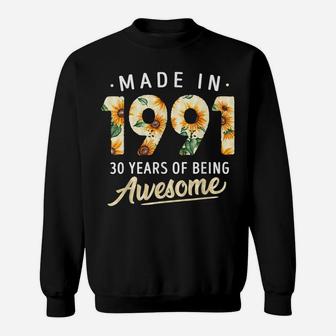 30 Years Old Girl Gifts 30Th Birthday Made Born 1991 Women Sweatshirt | Crazezy AU