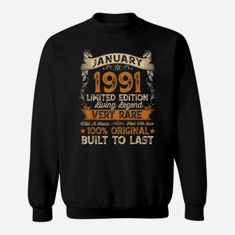 30Th Birthday Gift 30 Years Old Retro Vintage January 1991 Sweatshirt | Crazezy CA