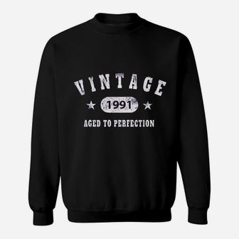 30Th Birthday Gift Vintage 1991 Aged To Perfection Sweatshirt | Crazezy CA