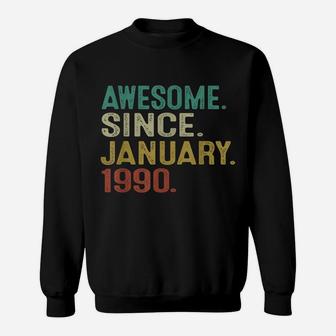 32 Years Old Awesome Since January 1990 32Nd Birthday Gift Sweatshirt | Crazezy DE