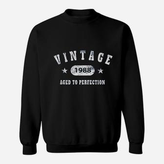 33Rd Birthday For Men Vintage 1988 Aged To Perfection Sweatshirt | Crazezy