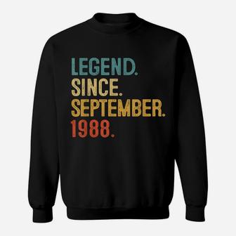 33Rd Birthday Gift 33 Year Old Legend Since September 1988 Sweatshirt | Crazezy DE