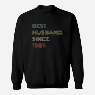 34Th Wedding Anniversary Gift Best Husband Since 1987 Sweatshirt | Crazezy AU