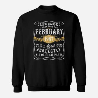 35Th Birthday Decoration Legends Were Born In February 1987 Sweatshirt | Crazezy DE