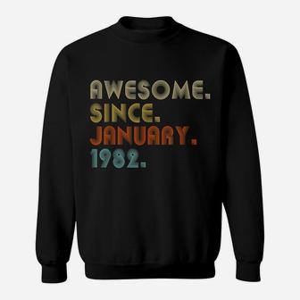 40 Year Old Awesome Since January 1982 Gifts 40Th Birthday Sweatshirt | Crazezy