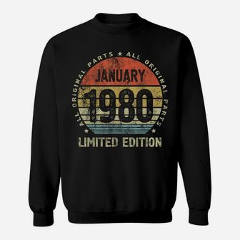40Th Birthday Anniversary Gift For Her - Born January 1980 Sweatshirt | Crazezy UK