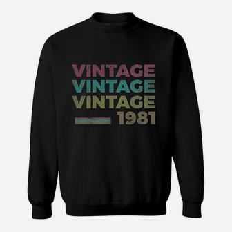 40Th Birthday Gift Retro Birthday Vintage 1981 Sweatshirt | Crazezy