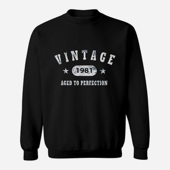 40Th Birthday Gift Vintage 1981 Aged To Perfection Sweatshirt | Crazezy