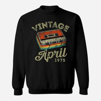 45 Year Old Vintage April 1975 Cassette Tape 45Th Birthday Sweatshirt | Crazezy CA