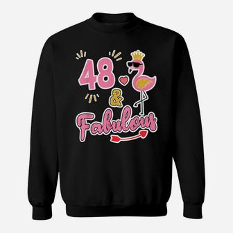 48 And Fabulous - 48 Years Old Gift - 48Th Birthday Sweatshirt | Crazezy