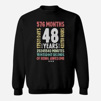 48Th Birthday 48 Years Old Vintage Retro - 48 Yr Old Sweatshirt | Crazezy