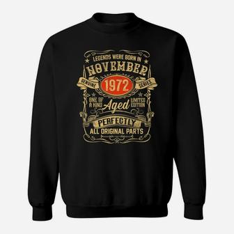 49 Year Old Vintage November 1972 49Th Birthday Men Women Sweatshirt | Crazezy