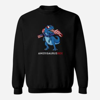 4Th Of July Amerisaurus T Rex Dinosaur Boys Kids Teens Sweatshirt | Crazezy UK