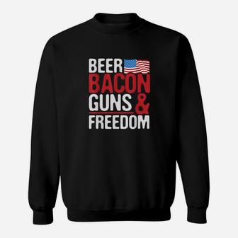 4Th Of July Beer Bacon Freedom Usas Sweatshirt - Monsterry UK