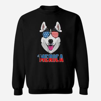 4Th Of July Patriot Siberian Husky Merica Sweatshirt - Monsterry