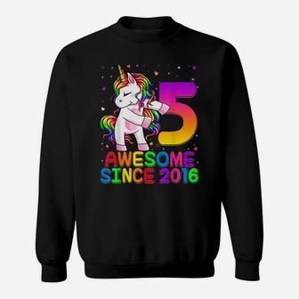 5 Years Old Unicorn Flossing 5Th Birthday Girl Unicorn Party Sweatshirt | Crazezy DE