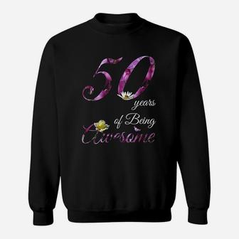 50 Year Old Awesome Floral 1971 50Th Birthday Sweatshirt | Crazezy CA