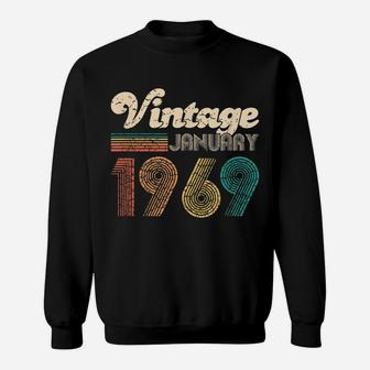 50Th Birthday Gift - Vintage January 1969 Women Men Sweatshirt | Crazezy DE